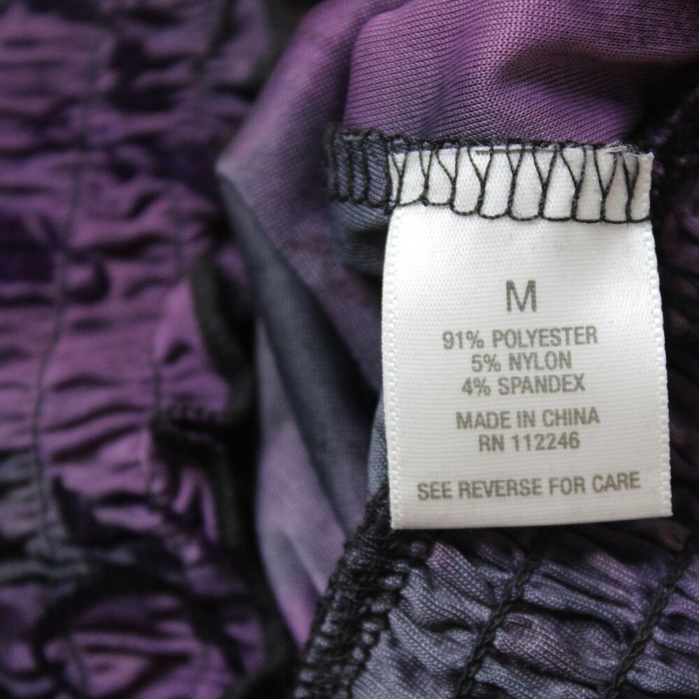 Dressbarn Purple Beaded Neckline cinched waist top - Picture 4 of 6
